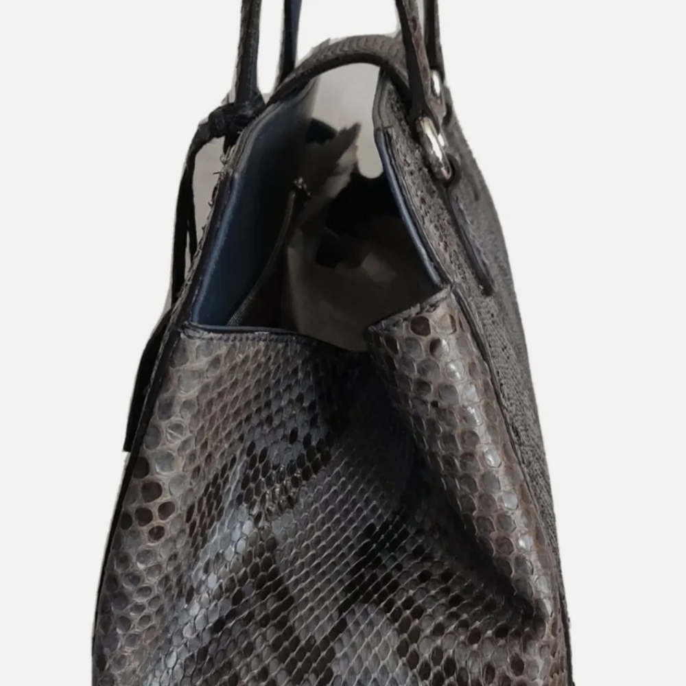 Gucci 'Lady Lock' Python Large Gray Top Handle Sa… - image 4